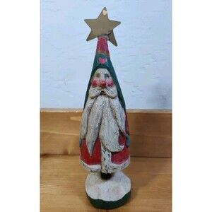 VTG HOUSE OF HATTEN Santa Claus Folk Art Figurine 8" Tall 1989 Handcrafted READ